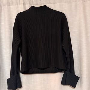Kenneth Cole Black Ribbed Sweatshirt